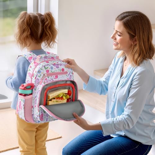 mibasies Toddler Backpacks for Girls 2-4: Little Kid Bookbag for Preschool Prek Daycare - Butterfly Pink - color: Butterfly Pink, style: Toddler-12"h(not Fit Folder)
