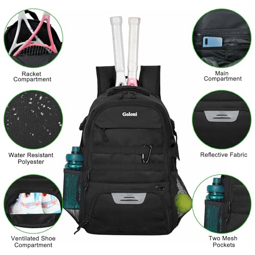 Soccer Backpack for Men and Women,Sports Bag with Ball Compartment,Gym Backpack with Shoe Compartment - color: Black