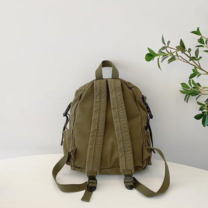 MaxxCloud Canvas Backpack-Adjustable Shoulder Straps,Unisex Mini Laptop Backpack for Work&Travel,Casual Daypack (Green) - color: Green
