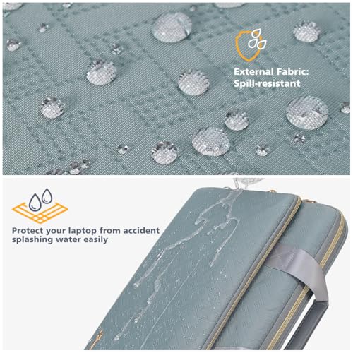 KIZUNA Laptop Sleeve Case 17 Inch Computer Shoulder Bag for 17.3" Lenovo ThinkBook Plus/IdeaPad 3i Gen7/LG gram 17/ASUS Vivobook/ZenBook Pro/MSI 17/Dell XPS/HP ENVY/Dell G7 - color: Grey-green, size: 17 Inch
