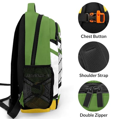 Dark Green Gold Volleyball Customized Waterproof Backpacks Shoulders Daypacks Bags - color: Muilti 9