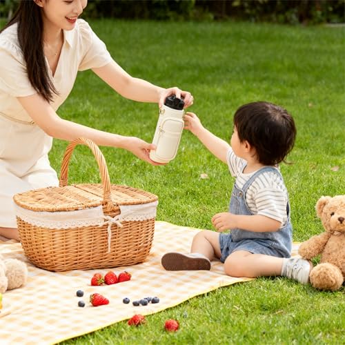Water Bottle Holder with Strap, Insulated Crossbody Sling Bag, Carrier with Phone Pocket for Walking Hiking Camping Fishing - color: Beige 01, size: 32oz Long