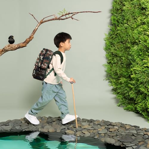 Trail maker 17 inch Backpack for Travel & Commute, Zippered Front & Mesh Side Pockets, Padded Straps - color: Camo Cool