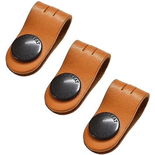 TAVARAT Cord Organizer, Cable Organizer, Charger Organizer, made in Japan, Genuine Leather, Cable Straps, Cable management, Cable Holder (Camel, set of 3) - color: Regular Size, Camel, Set of 3
