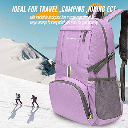 35L Lightweight Packable Backpack Waterproof Durable Hiking Travel Backpack Daypack - color: Pink