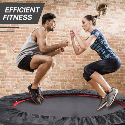 Rebounder Trampoline for Adults, 40"/50" Foldable Spring Fitness Trampoline - 450 lbs Capacity, Quiet & Stable Indoor/Outdoor Exercise Equipment for Cardio Workout - style: 40"