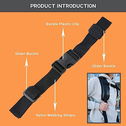 Backpack Chest Strap 2pcs Heavy Duty Adjustable Backpack Sternum Strap Chest Belt with