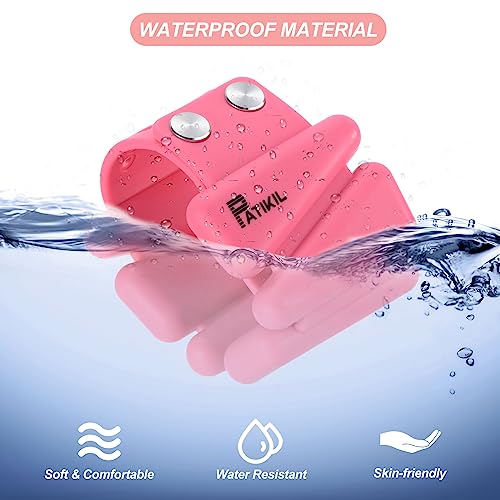 PATIKIL Adjustable Wrist Weights Set of 2, 2Lbs Total (1lb Each) Silicone Ankle Walking Weights for Women Men Bracelets for Training Yoga Jogging Aerobics - color: Pink