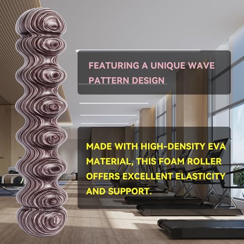 High-Density Foam Roller for Deep Muscle Massage of Legs & Back, Releases Muscle Pain, Pilates Fitness Yoga Pillar （Purple Wave） - color: Purple