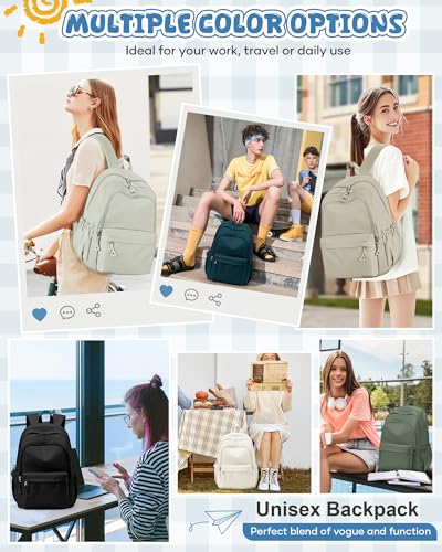 winspansy Backpack for School Teenage Girls Boys,Waterproof Lightweight School Bags Travel Daypack Simple Cute College Backpack Rucksack for Women Men fit 14 Inch Laptop,Black - color: A1-black