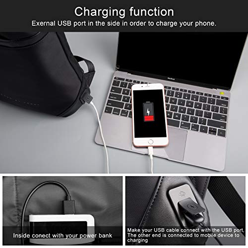 VGOAL 15.6 Inch Laptop Backpack Business Travel Anti-Theft Slim Backpack with USB Charging Port and RFID Pocket, Black, for Men and Women - color: Fg6310
