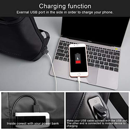 VGOAL 15.6 Inch Laptop Backpack Business Travel Anti-Theft Slim Backpack with USB Charging Port and RFID Pocket, Black, for Men and Women - color: Fg6310