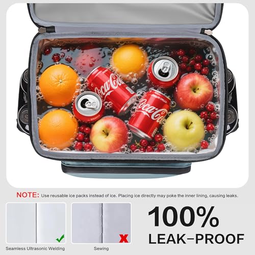 Hulongo Cooler Backpack, 30L Insulated Leakproof Soft Cooler Bag for 52 Cans, Lightweight Backpack for Beach, Picnic, Camping, Hiking, Fishing and Travel - color: Light Blue