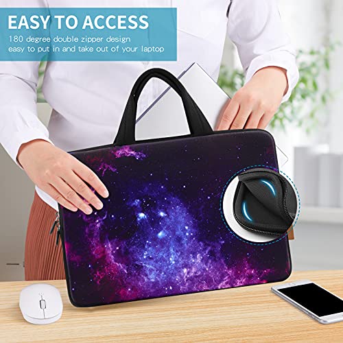iColor 14 15 15.4 15.6 inch Laptop Bag Sleeve Handle Chromebook Case Protect Pouch Holder Notebook Sleeve Neoprene Chromebook Cover Soft Carrying Travel Case Galaxy ICB-15 - color: ICB-015