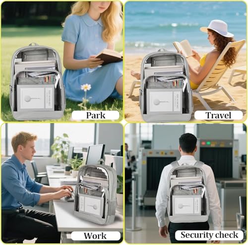 Clear Backpack for School Heavy Duty Clear Bookbag - color: Grey, size: Large