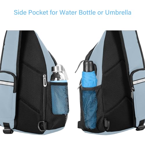 MOSISO Sling Backpack Bag, Crossbody Shoulder Bag Travel Hiking Daypack Chest Bag with Front Square Pocket&USB Charging Port - color: Aquamarine