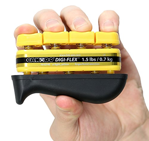 CanDo Digi-Flex Hand and Finger Exerciser Yellow-X-Light - For Dexterity, Strength, and Flexibility for Fingers, Hands, and Forearms