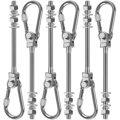 SELEWARE 6Pcs Heavy Duty Swing Hangers, 1500LB Capacity Stainless Steel Swing Set Hooks for Wood/Steel Beam, 7" x M2/5" Porch Swing Hardware for Playground Swing Hammock Chair Yoga Swing Punching Bag - color: 6 Pack Swing Hangers (7" X M2/5" Threaded Rod)