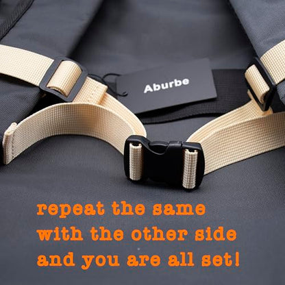 Backpack Chest Strap, Universal Add on Adjustable Sternum Strap, Chest Belt Replacement, with Heavy Duty Quick Release Buckle Clip, for Travel, Hiking, Camping, School - color: Beige