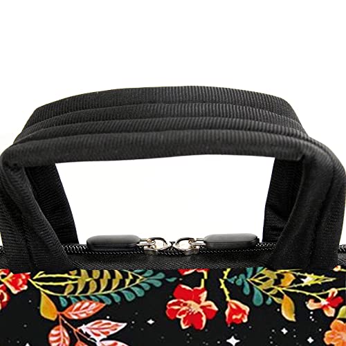 AMARY 15.4" 15.6" laptop sleeve adjustable shoulder strap with handle accessory pocket for men women (Flowers Moon) - color: Flowers Moon