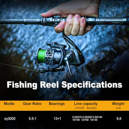Sougayilang Fishing Rod Reel Combo with Telescopic Fishing Pole Spinning Reel Carrier Bag for Travel Saltwater Freshwater Fishing - size: 5.91 ft, style: A-fishing Full Kits With Carrier Case