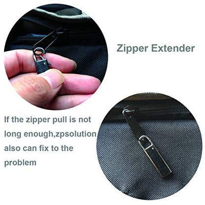 Zpsolution Zipper Pull Replacement Metal Zipper Handle Mend Fixer for Luggage Suitcases Bag - color: 2Pcs Black