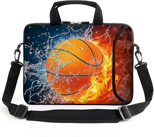 AMARY 17" Laptop Shoulder Bag Carrying Case Adjustable shoulder straps, comfortable handle, front pocket for storing mouse (Hot Basketball) - color: Hot Basketball