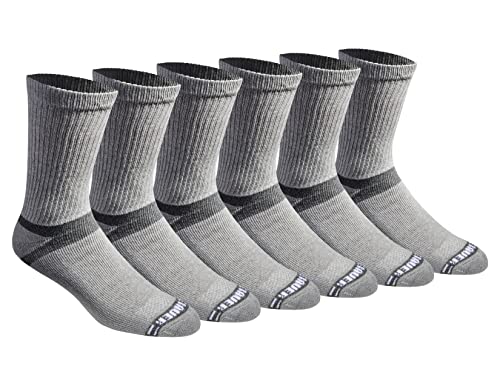 Eddie Bauer Men's Dura Dri Moisture Control Crew Socks (6 & 12 Packs) - color: Grey (6 Pairs)