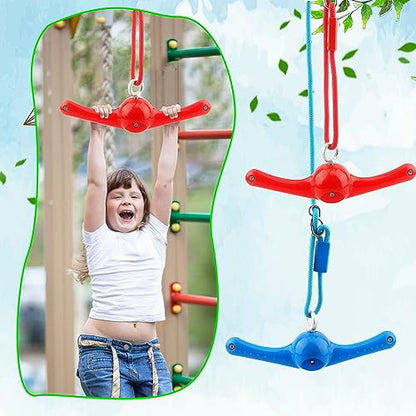 2 Pack Ninja Twist Swing 360° Handle Twist Playset Ninja Line Toys Jungle Gym Accessories for Kids Boys Girls Playground Backyard Swing Set Attachments