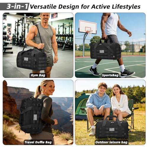 ZOMFELT Gym Bags for Men, 22x14x9 Carry On luggage Duffle Bag for Travel - size: Medium