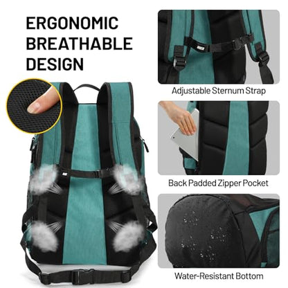 MIER Gym Backpack 40L Basketball Backpack with Ball Compartment & Shoes Storage Multi-Functional Sports Soccer Bag Large Equipment Back Pack Volleyball Backpacks for Men Women - color: Light Green