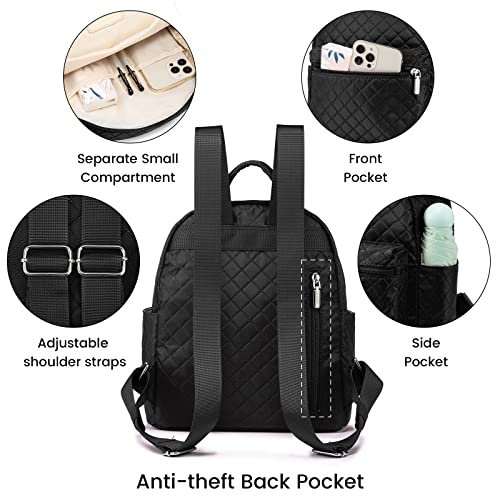 LOVEVOOK Backpack for Women Light Weight Waterproof Backpack Purses Daily Backpack… | Light Weight - color: Updated Black