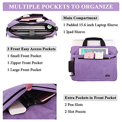 RAVUO 15.6 inch Laptop Bag for Women, Purple | Lightweight Bag - color: 15.6inch-purple