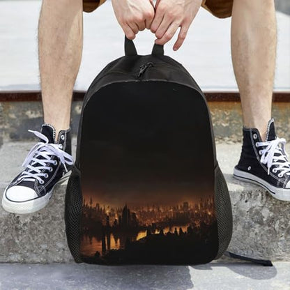 Travel Backpack City in the dark Lightweight Daypack 15 inch Laptop Bag Casual Work Bag for Business Hiking