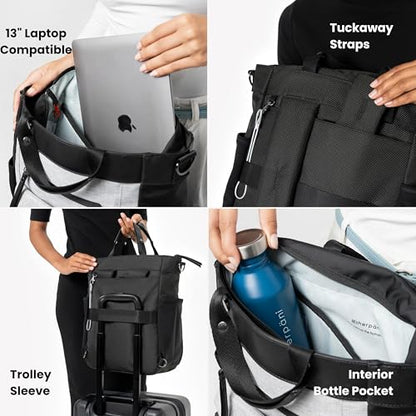 Sherpani Soleil, Anti Theft Convertible Backpack, 3 in 1 Tote, Crossbody Purse, 18L Travel Bag, Fits 13” Laptop (Straw Pro) - color: Straw - Pro