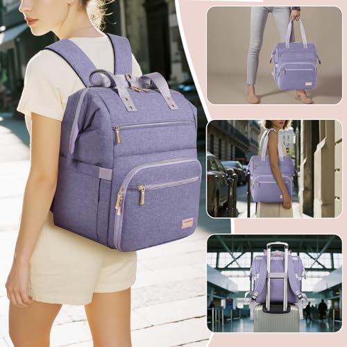 Nail Polish Organizer Case Backpack Holds 70 Bottles (15ml/0.5fl.oz) & Nail Lamp, 2 Layers Detachable Nail Kit Storage Case, Large Travel Nail Supplies Shoulder Bag for Manicure Tools (Purple) - color: Purple