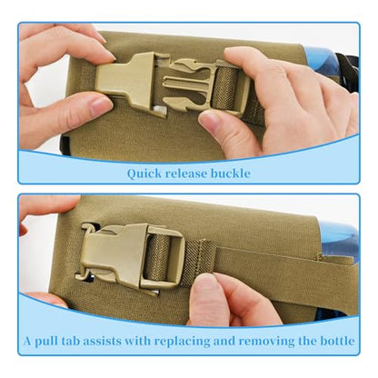 Water Bottle Pouch Molle,Water Bottle Holder with Quick Release Buckle for 32oz Water Bottle,Water Bottle Carrier for Backpack Belt Vest - color: CB