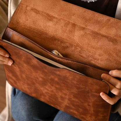 Personalized Leather Laptop Sleeve for MacBook Air - Pro 13"/14"/15"/16" (M1 M2 M3 M4), iPad Pro-Air 11" 13", iPad A16 – Custom Gift for Men & Women
