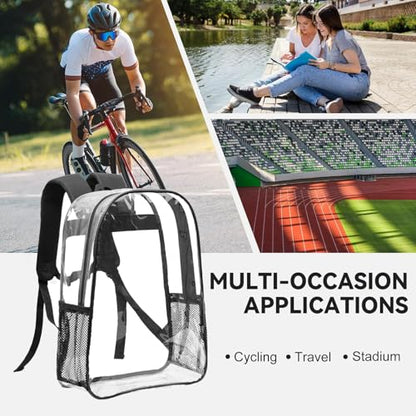 Custom Clear Backpack, Personalized Transparent Backpack, Add Your Own Logo Text Photo, Customized See Through Bag for Stadium Sport Travel Camping 17in - color: Style 1