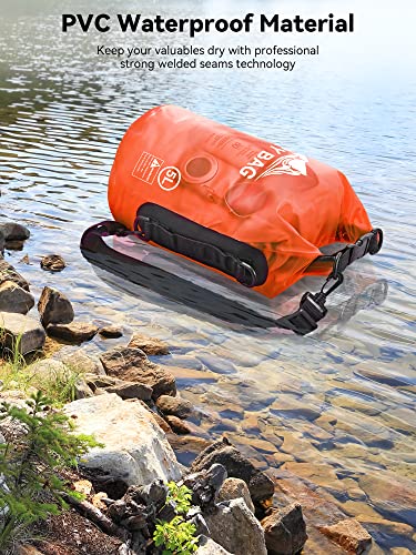 HEETA Dry Bag Waterproof Backpack with Phone Case 5L/10L/20L/30L/40L - color: Orange, size: 30L