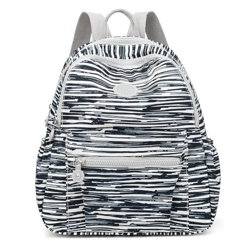 Pealwel Mini Backpack Purse for Women,Small Nylon backpacks for Ladies Backpacks Women Anti Theft Travel Bag (Strip) - color: Strip