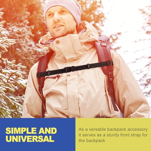 Adjustable Backpack Chest Strap Add On, Universal Sternum Straps for Backpacks with Quick Release Buckle & D-Ring Clip Durable Replacement Harness Extender for Hiking Camping Travel & School