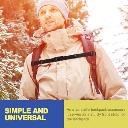 Adjustable Backpack Chest Strap Add On, Universal Sternum Straps for Backpacks with Quick Release Buckle & D-Ring Clip Durable Replacement Harness Extender for Hiking Camping Travel & School
