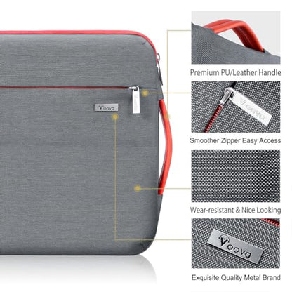 Voova Laptop Sleeve Case 14 15 Inch with Handle, 360° Protective Waterproof Slim Computer Bag Cover Compatible with MacBook Air 15 M2/M3/M4 2024-2025, MacBook Pro 14, Hp Chromebook 14, Grey - color: Grey, size: 14-15 Inch