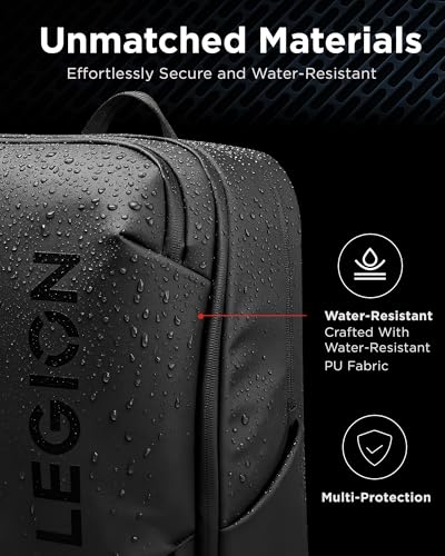 Lenovo Legion Gaming Laptop Backpack GB800, 21L Capacity, Fits 17-inch Laptops, Water Resistant, Three Main Compartments & 19 Specialiized Pockets, Black - style: Gb800 Black