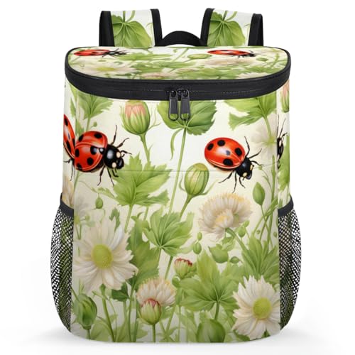 Insulated Cooler Backpack Portable Soft Cooler Bag Ice Chest Backpack for Camping Beach Picnic Lunch Work Travel - color: Multicolor 20