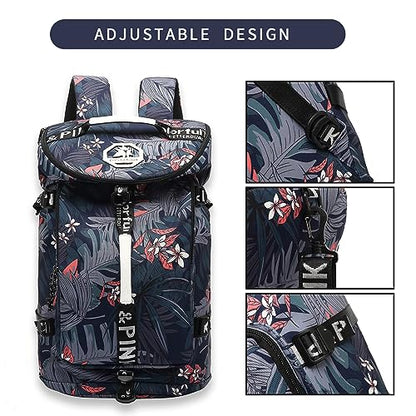 gym duffel bag backpack wrestling bag with shoe compartment 4 kinds of back method waterproof sports walking laptop - color: A-floral Blue