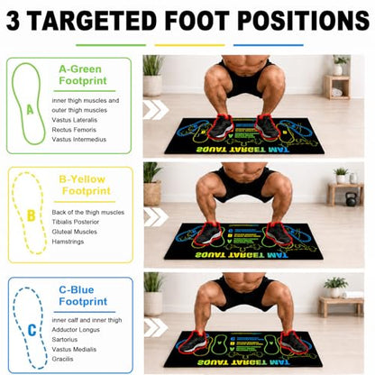 Squat Mat with Foot Position,Non-Slip Workout Mat for Squats & Leg Exercises, Improves Muscle Activation & Knee Support, Home Gym Fitness Mat,30 * 13.8"inch Squat Pad - color: Green Black