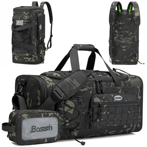 BOSSTIN Gym Bag for Men & Women, 45L-50L Expandable Sports Duffle Bag - color: Green Camouflage