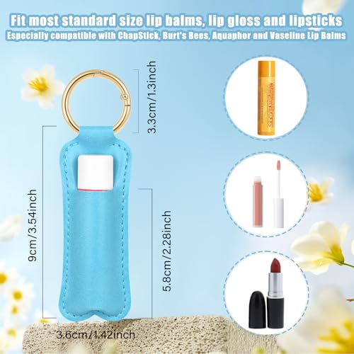 WK IEASON Lip Balm Holder for Chapstick Lipstick Sleeve Keychain,Small Christmas Gifts Stocking Stuffers for Teen Girls Women - color: 3 Pcs-set C